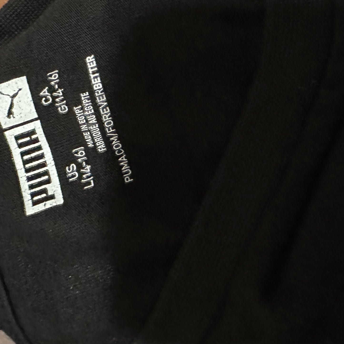 Puma Men's Long Sleeve Logo Crewneck Graphic Tee - Black - Youth Large