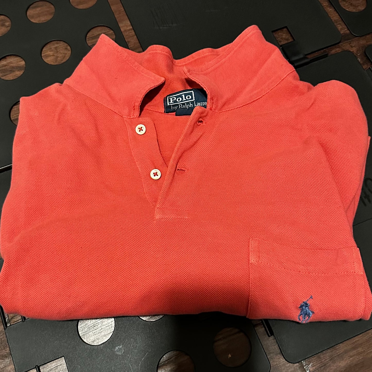 Polo Ralph Lauren Polo Shirt Salmon Custom Slim Fit Pony Logo Cotton - XL