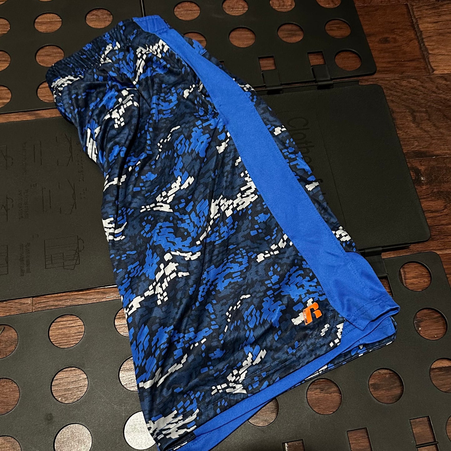 Russel blue shorts with pattern - Youth XL