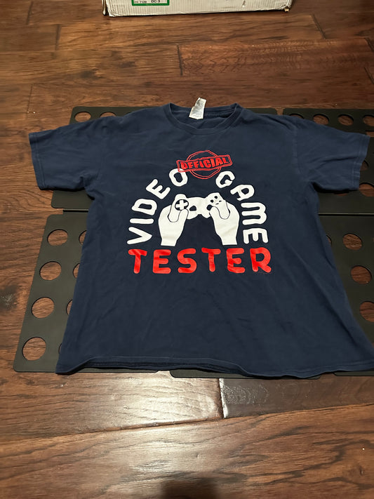 Navy Blue shirt with graphic - Youth Large