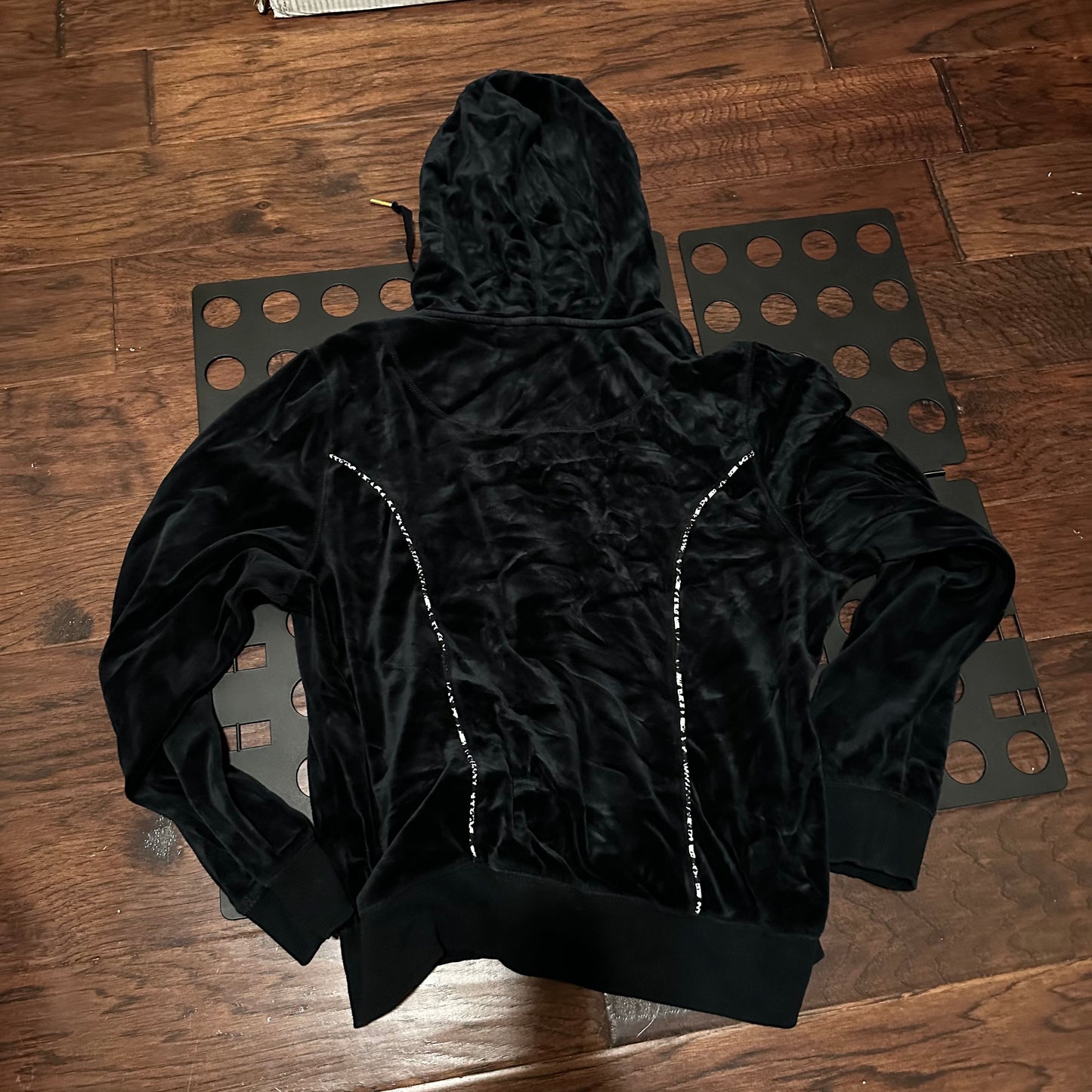 Calvin Klein Velvet black Zip up hoodie XL