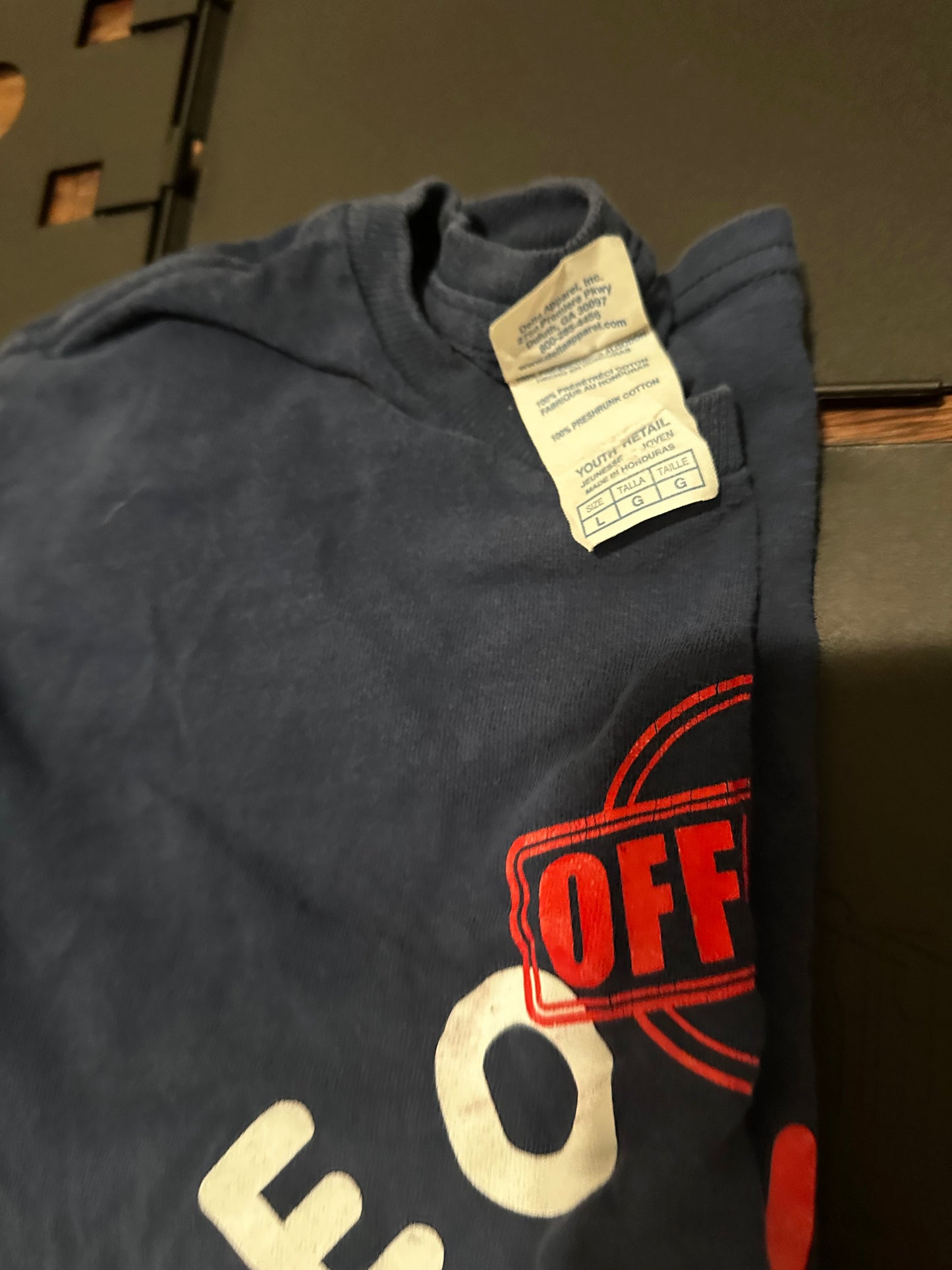 Navy Blue shirt with graphic - Youth Large