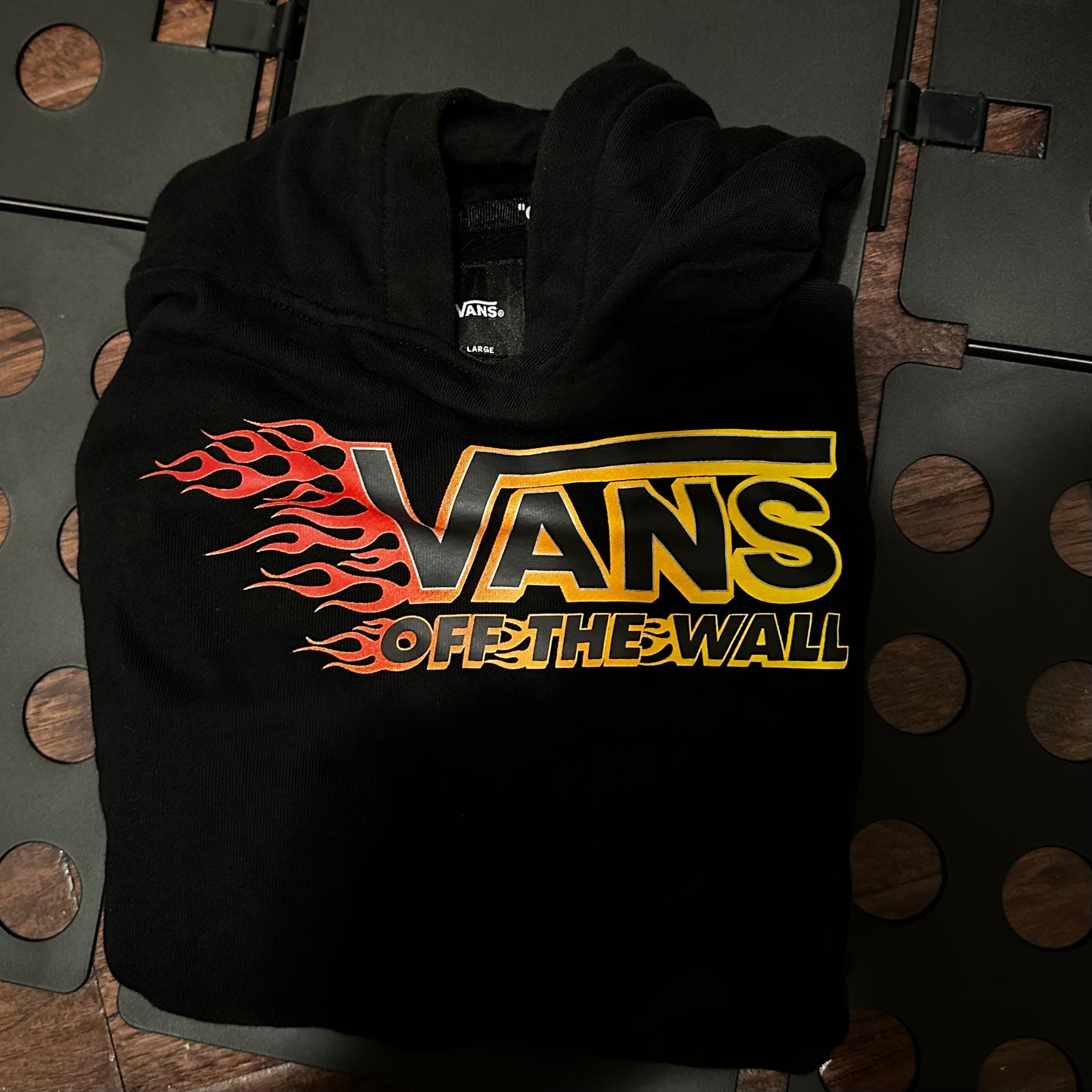 Vans Off The Wall Black Hoodie - Youth Large