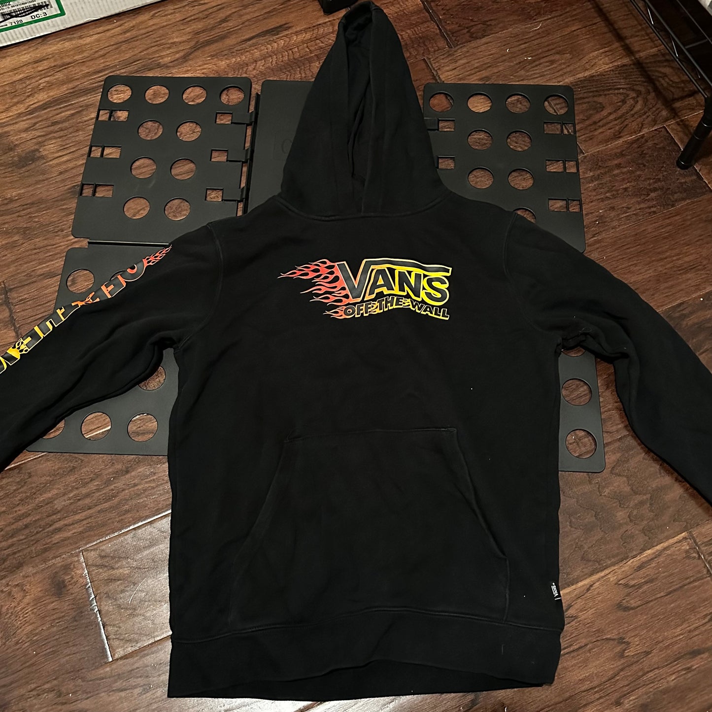 Vans Off The Wall Black Hoodie - Youth Large