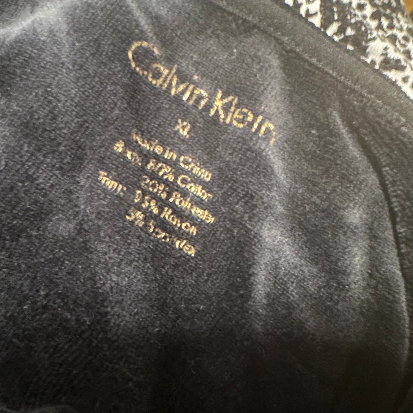 Calvin Klein Velvet black Zip up hoodie XL